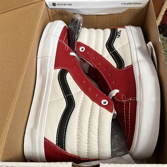 Vans Skate Sk8 hi Sport leather chilly pepper true white pop Cush - Picture 6 of 10